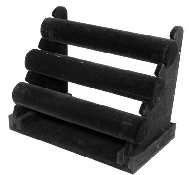 Triple Bar Black Velvet Bracelet Display Rack - tool