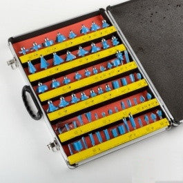 66 Piece 1/4" Shank Large Carbide Tip Cutter Tipped Wood Router Bit Set Kit - tool