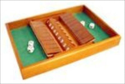 Wooden Double Shut The Box Dice Table Top Game - tool