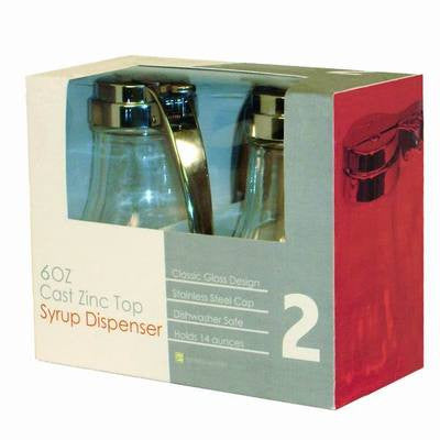 Twin Pack of 6 oz Glass Syrup Honey Milk Pourer Dispenser Server for Restaurant - tool