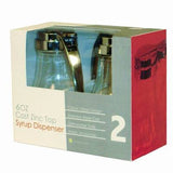 Twin Pack of 6 oz Glass Syrup Honey Milk Pourer Dispenser Server for Restaurant - tool