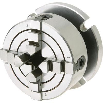 Mini 4 Jaw Metal Lathe Chuck with Back Mount Mounting Plate for Rotary Table - tool