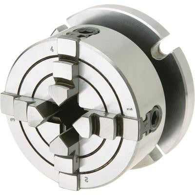 Mini 4 Jaw Metal Lathe Chuck with Back Mount Mounting Plate for Rotary Table - tool