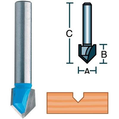 1" V-Groove Grooving Carbide Tip Router Bit - tool