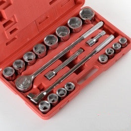21 Piece 3/4" Drive SAE Size Sized Large Ratchet Socket Set Tool Kit Wrench - tool