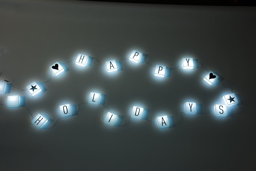 Hanging Letter Message Sign Box String Lights - tool