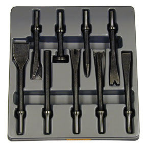 9 Piece Deluxe Bit Attachments for Air Hammer Chisel Metal Steel Cutter Tool Set - tool