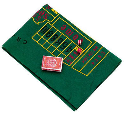 36" x 24" Craps Dice Felt Layout Game for Home Table Craps Blackjack Black Jack - tool