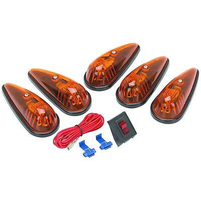 12V Tear Drop Cab Marker Amber Lights - tool