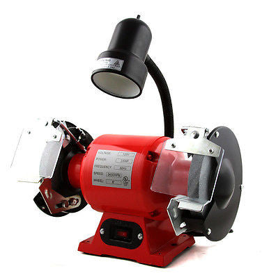 8" Electric Powered Bench Top Grinder Benchtop Sharpener Power with Light - tool