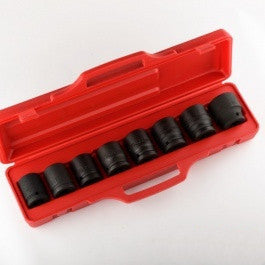 9 Piece 3/4" Drive Black Air Impact Metric Size Sized Socket Tool Set - tool