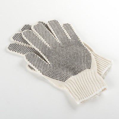 One Dozen Pair of Polka Dot Grip Work Gloves for Gardening Gripping and More - tool