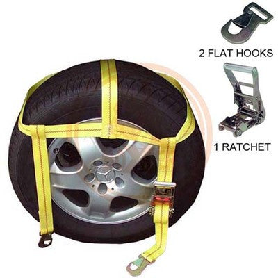 Over The Tire Ratcheting Web Auto Car Vehicle Ratchet Tie Hold Down Strap Set - tool