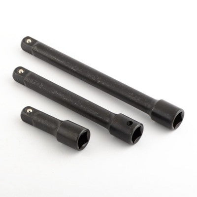 Black 3 Piece 1/2" Drive Extension Bars - tool