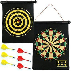 Wall Mount Hanging Hang Roll Up Mounted Magnetic Dart Board Game Set - tool