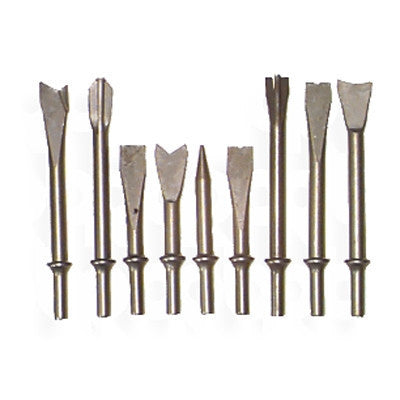 9 Piece Chiseling Bit Attachments for Air Hammer Chisel Punch Metal Cutter Tool Set - tool
