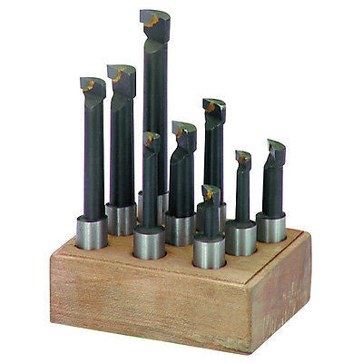 9 Piece Carbide Tip Boring Bar Bits 1/2" Shank - tool