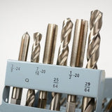 18 Piece Standard Size" Steel Tap Drill Bit & and Die Tool Drilling Set Kit - tool