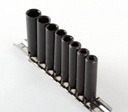 8 Piece 1/4" Drive Deep Black Air Impact Standard SAE Size Sized Socket Tool Set - tool