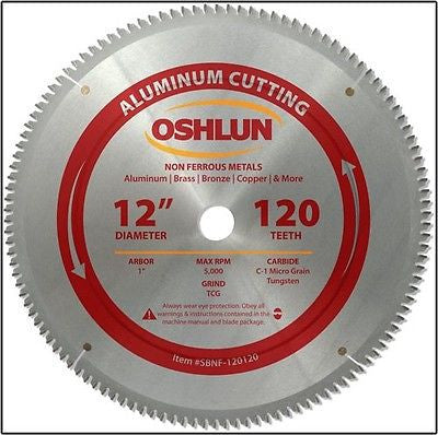 12" 120T Carbide Tip Aluminum Cutting Saw Blade - tool