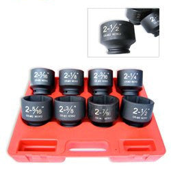 3/4" Drive Black Impact Socket Wrench Tool Set Dual Standard SAE Size Add On - tool