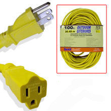 100 Foot Yellow 12 Gauge Wire 12-3 Power Cord Electric Electrical Extension - tool