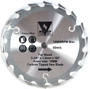 5 3/8" Carbide Tip Tipped Circular Saw Blade for Saw Wood Cutting 18 Tooth - tool