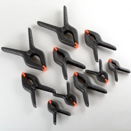 Assorted 10 Piece Spring Grip Clamp Tool Set Kit for Gluing Woodworking and More - tool