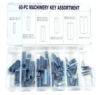 60 Piece Self Machinery Motor Arbor Steel Metal Key Way Keyway Assortment Kit - tool
