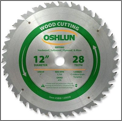 12" 28T Carbide Tip Wood Cutting Rip Cut Ripping Table Saw Blade - tool