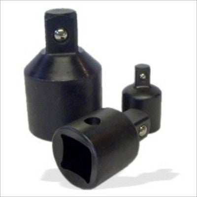 3 Piece 1/4" 3/8" 3/4 to 1/2" Dr Black Impact Socket Adapter Reducer Tool Set - tool