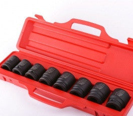 9 Piece 3/4" Drive Black Air Impact Standard SAE Size Sized Socket Tool Set - tool