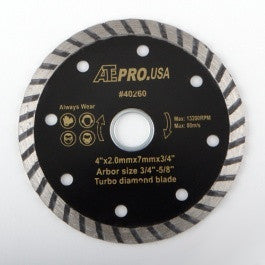 4" Diameter Turbo Wet or Dry Circular Diamond Tile Cutting Cut Saw Blade - tool