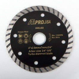 4" Diameter Turbo Wet or Dry Circular Diamond Tile Cutting Cut Saw Blade - tool