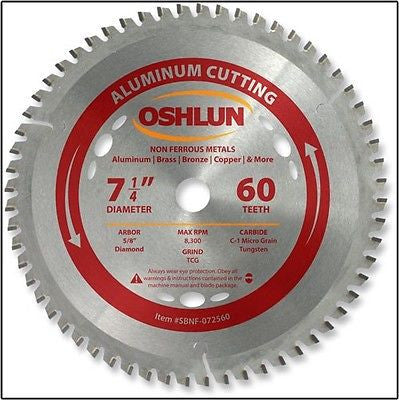 7-1/4" 60T Carbide Tip Aluminum Cutting Saw Blade - tool