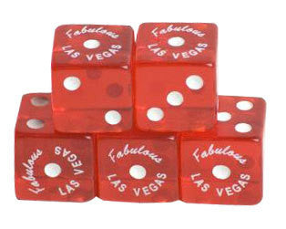 100 Pack of Fabulous Las Vegas Clear Red Dice for Craps - tool