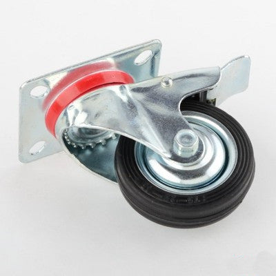 3" Rubber Wheel Swivel Rotating Caster Wheel with Locking Brake Castor - tool