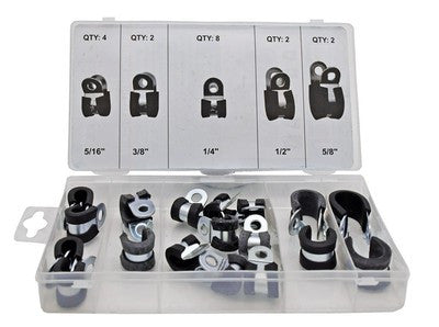 18 Piece Rubber Insulated Pipe Electrical Wire Wall Clip Clamp Hardware Assortment - tool