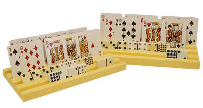 2 Piece Plastic Playing Card and Domino Holder Rack Holding Game Display Stand - tool