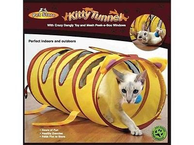Portable Fold Up Kitty Cat Pet Play Tunnel Tube Indoor or Outdoor Exercise Toy - tool