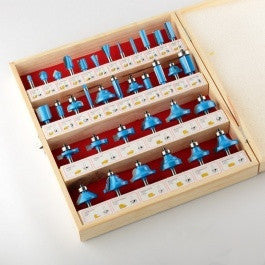 35 Piece 1/4" Shank Large Carbide Tip Cutter Tipped Wood Router Bit Set Kit - tool