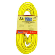50' Foot Yellow 12 Gauge Wire 12-3 Power Cord Electric Electrical Extension - tool
