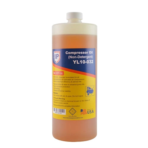 32 Oz Bottle of Non Detergent Replacement Oil for Air Compressor Pump