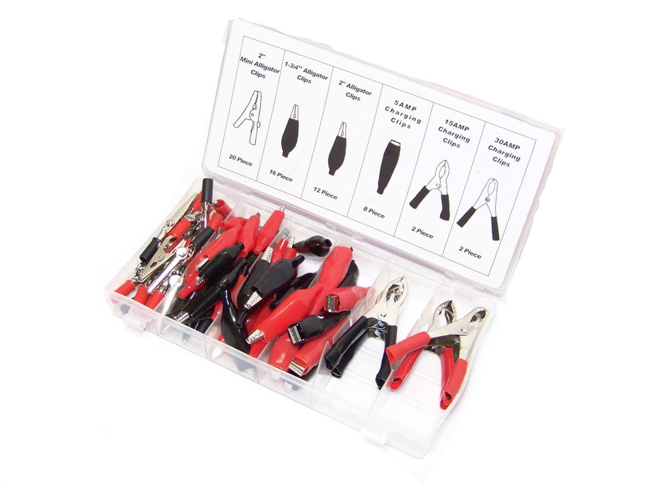 60PC Aligator Clip Test Lead Assorted Set - tool