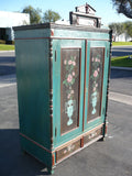 Antique Old Wooden Painted Armoire - tool