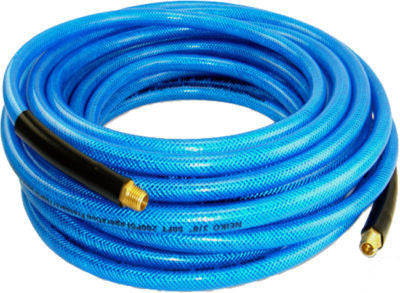 3/8" x 50 Foot Braided Blue Iron Flexible Air Hose - tool