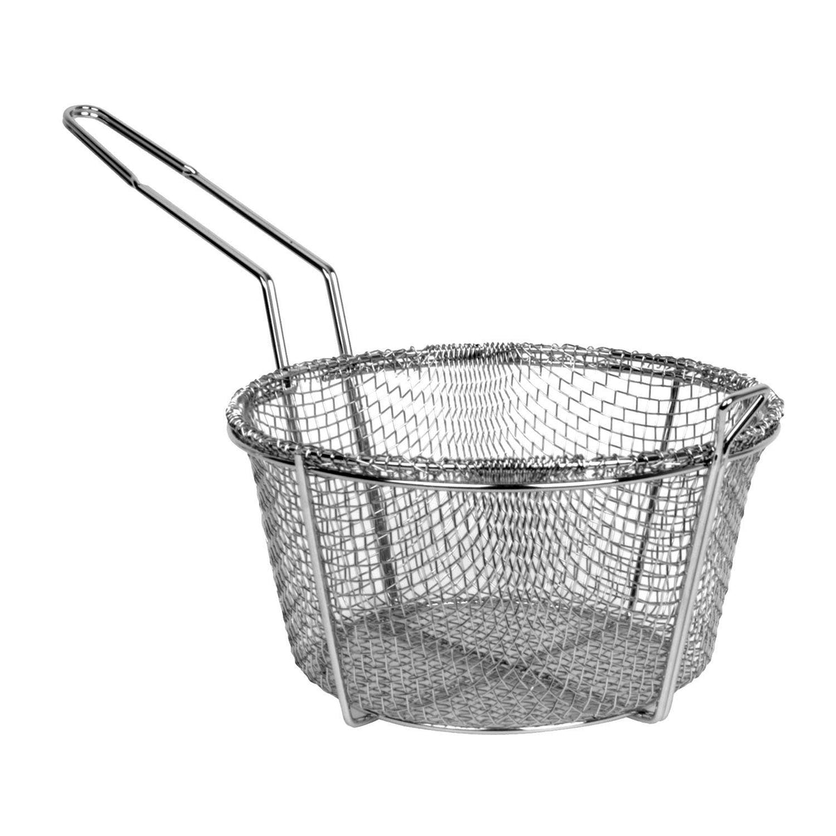 8" Round Metal Fry Frying Basket - tool