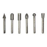 6 PC Diamond Burr Set Die Grinder Bits for Dremel, Drills, Rotary Tools - 1/4" Shank