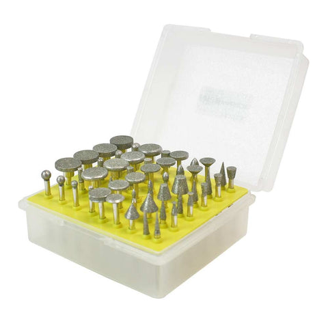 50-Pieces 1/8 Inch Shank x 1-3/4 Inch Diamond Coated Mounted Points for Rotary Tool - Large