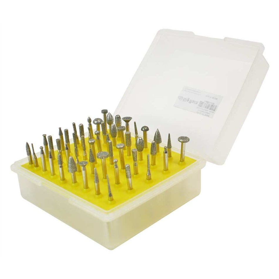 50 Pieces 1/8 Inch Shank Diamond Coated Mounted Points For Rotary Tool - Small
